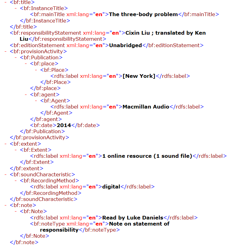 RDA Input Form - bibframe