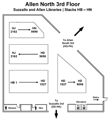 Call Number Map - Allen N 3rd