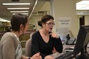 Anna at reference desk