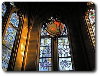 Suzzallo Reading Room Globe and Stained Glass