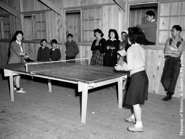 Playing ping pong