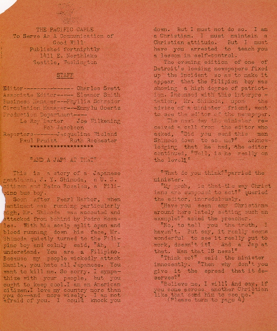 Page 3, Pacific Cable Vol. 1, No. 14 -- 18 Jan. 1943