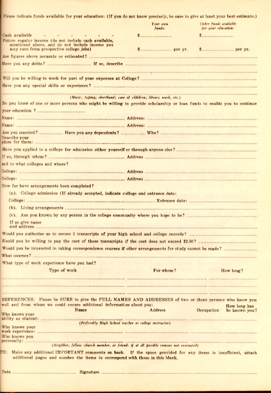 Page 3, National Student Relocation Council questionnaire